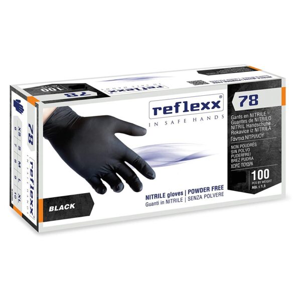Guanti Nitrile - Reflexx Black 100pz R78