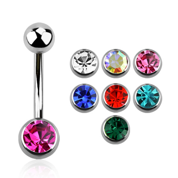 S Belly Navel - Ombelico Crystal ACCIAIO STERILE