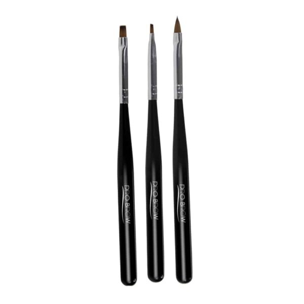 Set 3 pennelli in setola naturale per sopracciglia Pro Brow