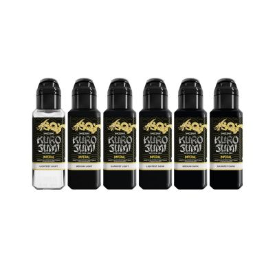Kuro Sumi Imperial Tattoo Ink - Marta Make Fine Art Black and Grey Set 6x44ml