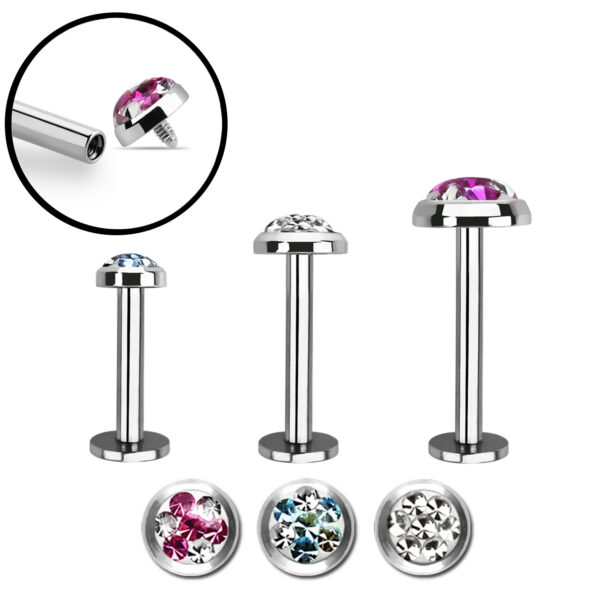 S Labret Multi Crystal