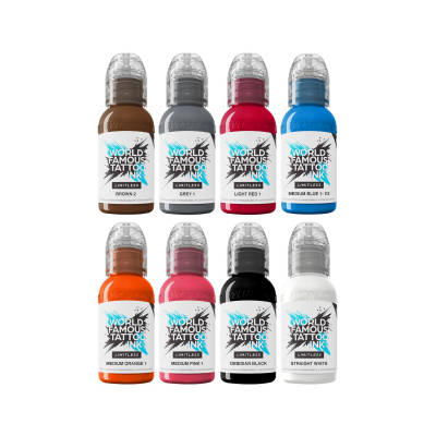 World Famous Limitless Tattoo Ink - Primary Colours Set 2 - 8 x 30 ml