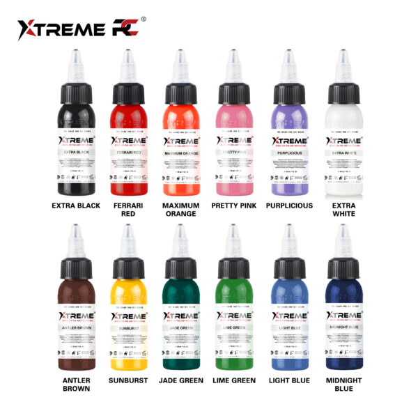 XTREME ADVANCED TATTOO INK - 12 COLOR SET 12X30ML