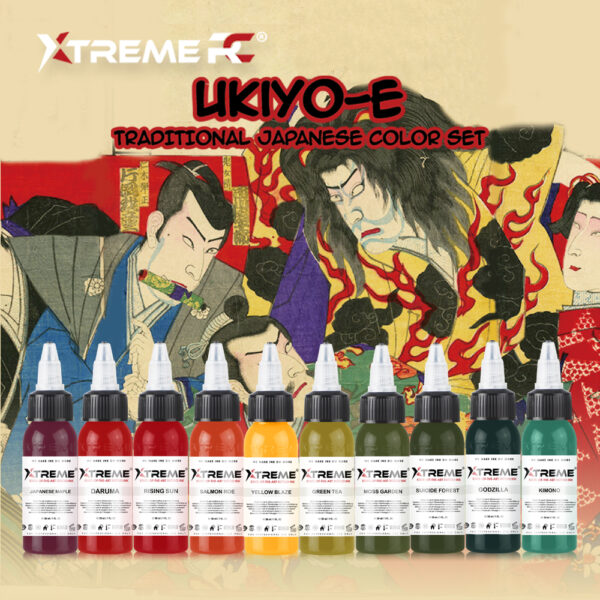 XTREME ADVANCED TATTOO INK - UKIYO E TRADITIONAL JAPANESE COLOR SET 10X30ML