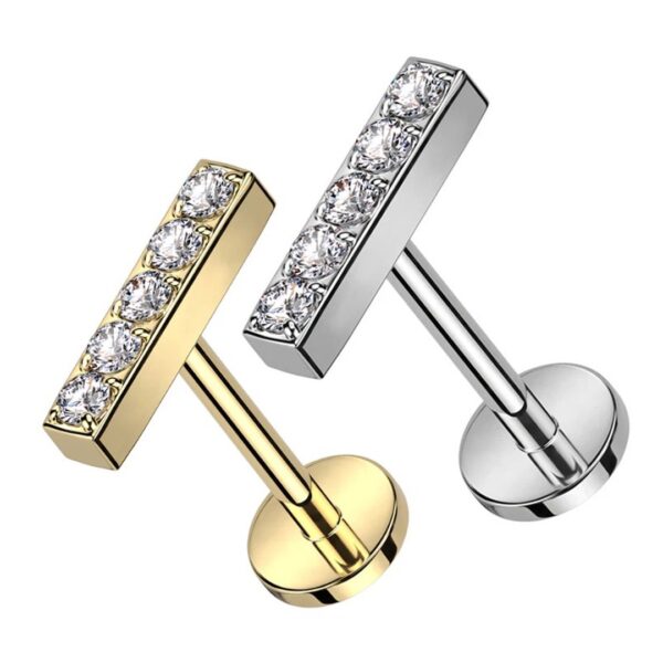 S Labret Gold/Silver Bar