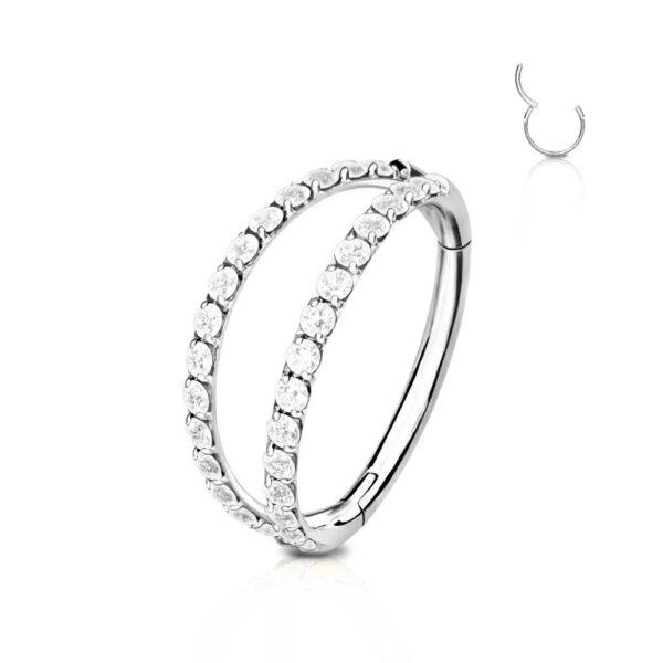 clicker infinity in titanio con due file di zircon