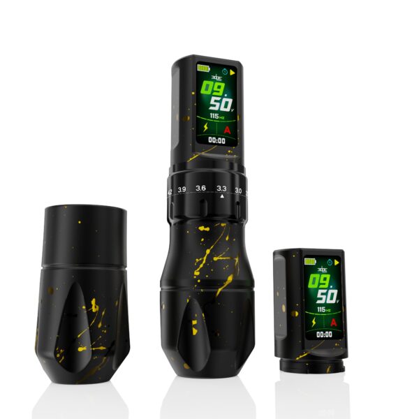 Edge Domino V2 Tattoo Pen Wireless Stroke Regolabile - Splatter Gold