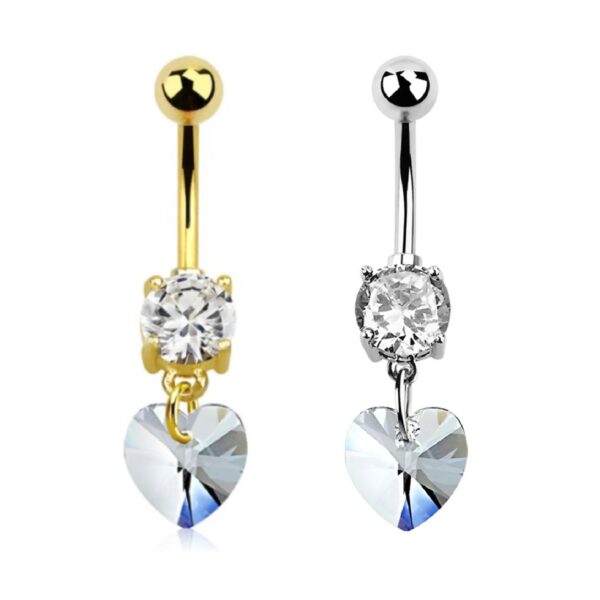 S Belly Navel - Ombelico Cuore Pendente