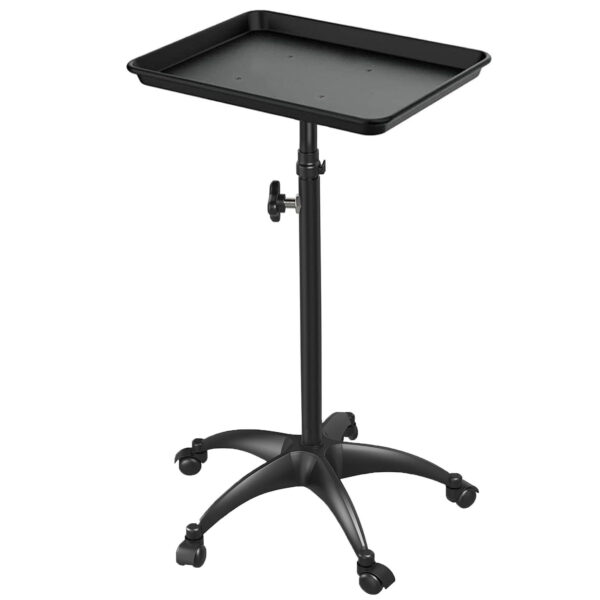 Carrello con Vassoio Mobile Regolabile in Altezza Black