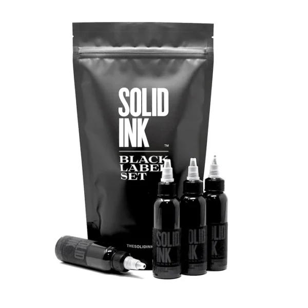 Solid Ink - Black Label Grey Wash Set 4 pz